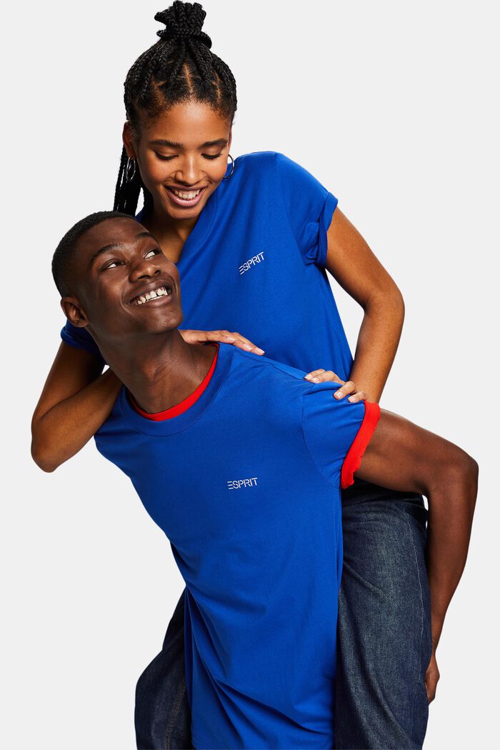 Unisex T-shirt med logo, BRIGHT BLUE, detail image number 5