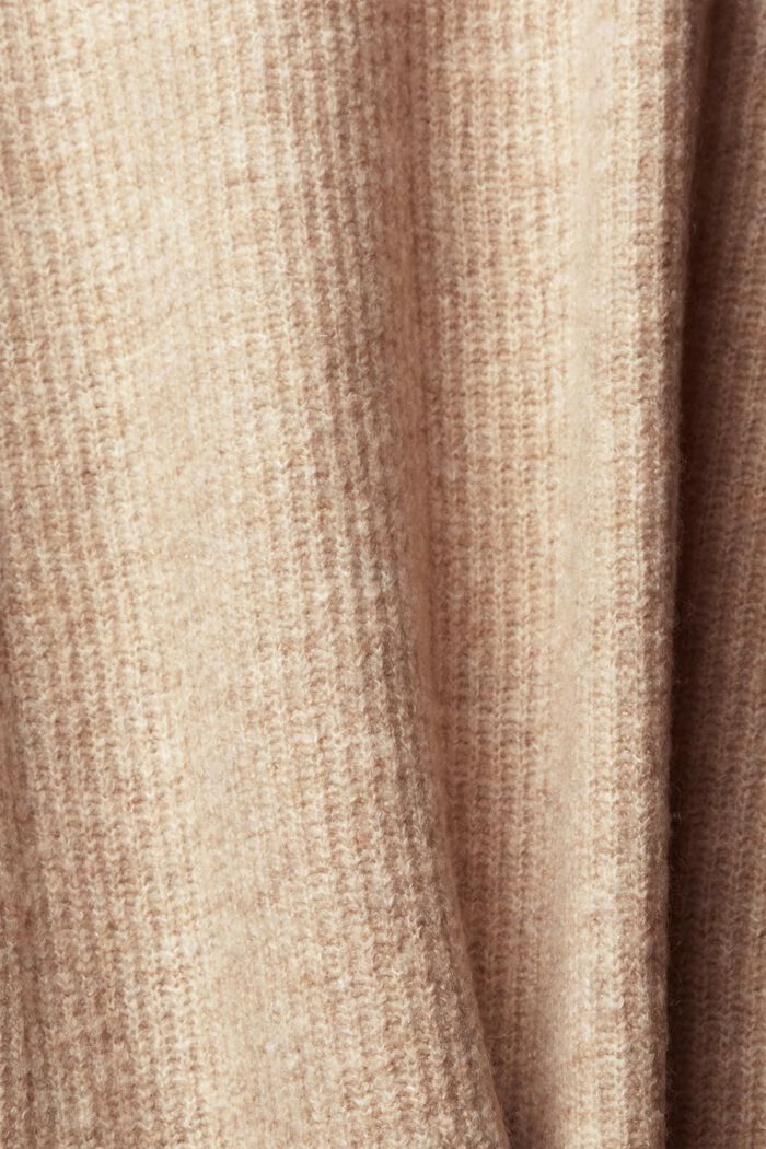Strikket pullover i uldmiks, SAND, detail image number 1