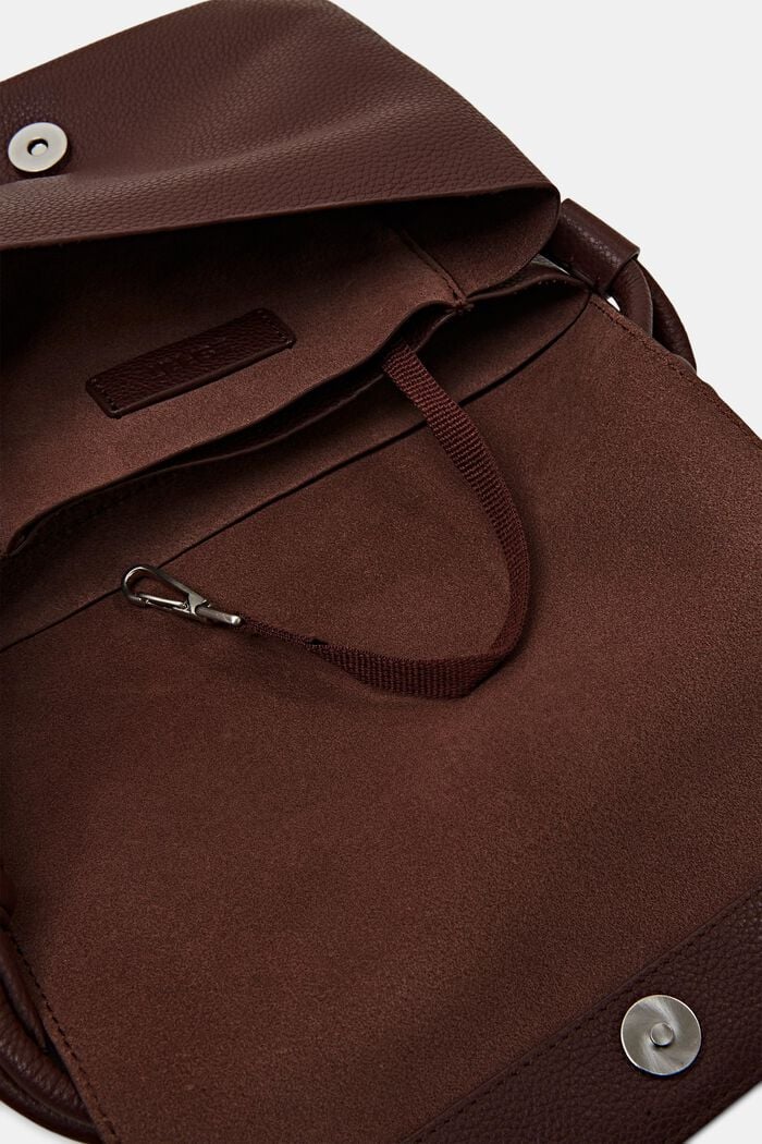 Lille lædertaske med klap, BROWN, detail image number 3