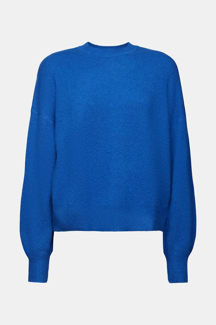 Sweater i uldmiks med rund hals, BRIGHT BLUE, detail image number 6