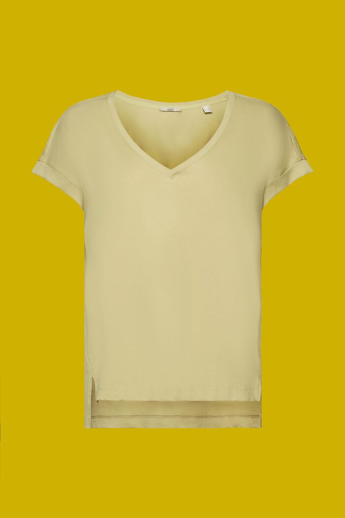 T-shirt med V-hals, PASTEL GREEN, detail image number 6