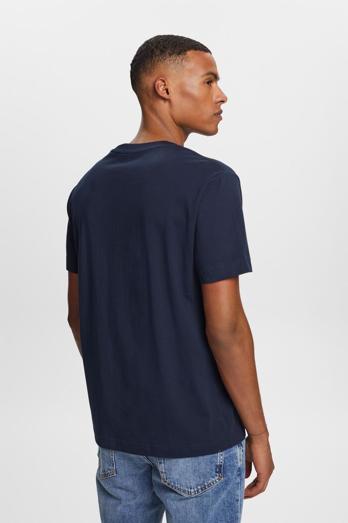 Jersey-T-shirt med print, 100 % bomuld, NAVY, detail image number 3