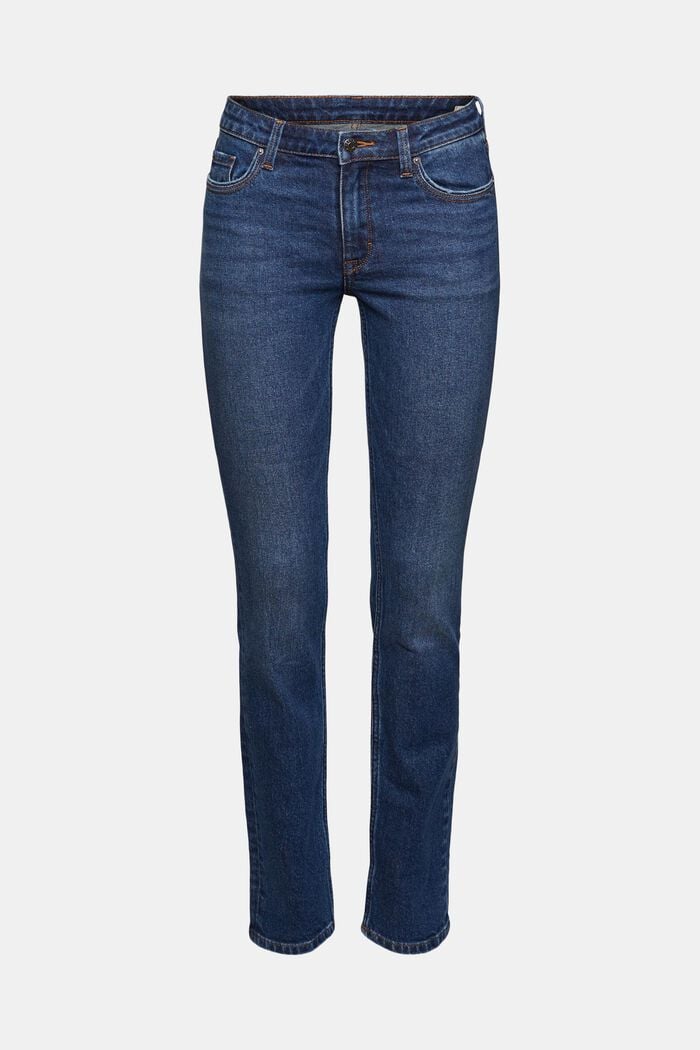 Jeans med lige ben, BLUE DARK WASHED, detail image number 8