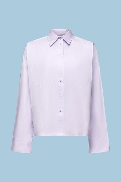 Button down-skjorte i bomuldspoplin