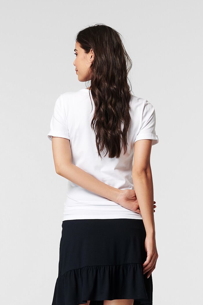 T-shirt med print, økologisk bomuld, BRIGHT WHITE, detail image number 1