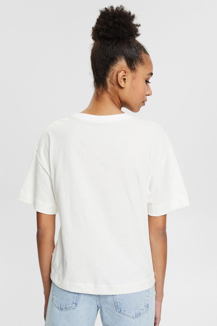 T-shirt i college-stil, økologisk bomuld, WHITE, detail image number 3