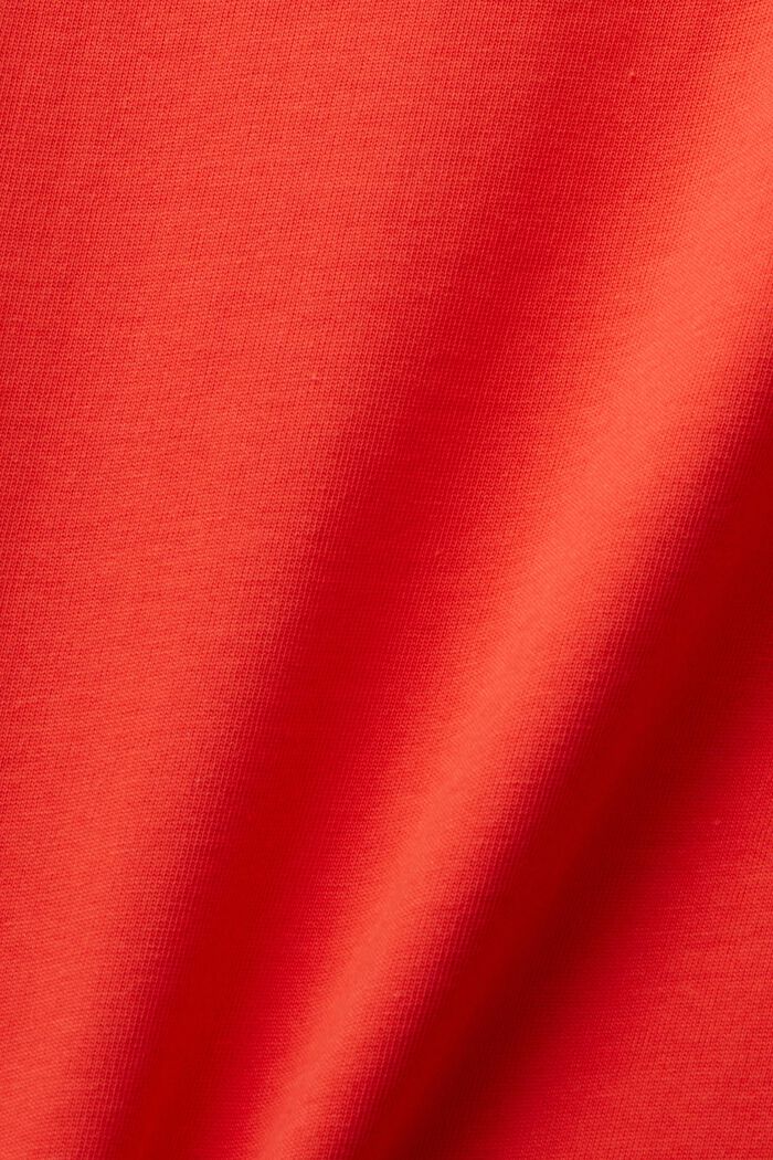 Bomulds-T-shirt med broderet hjertemotiv, ORANGE RED, detail image number 6