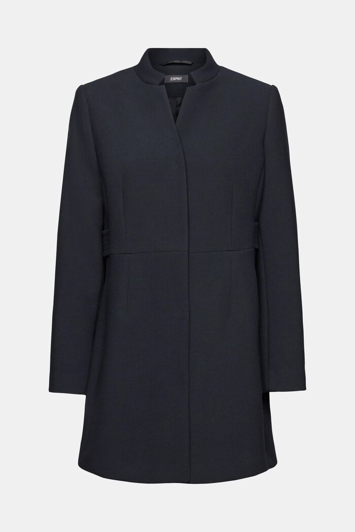 Taljeret frakke med skjult revers, BLACK, detail image number 7