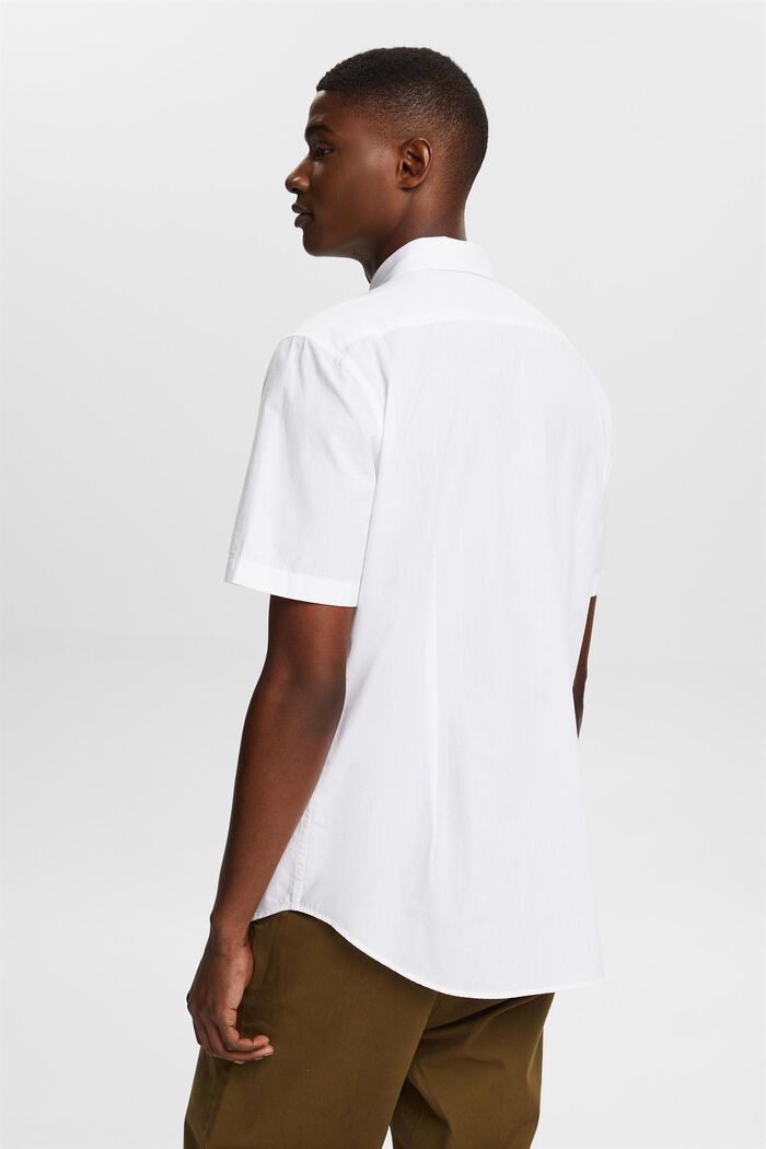 Kortærmet shirt i bomuldspoplin, WHITE, detail image number 2
