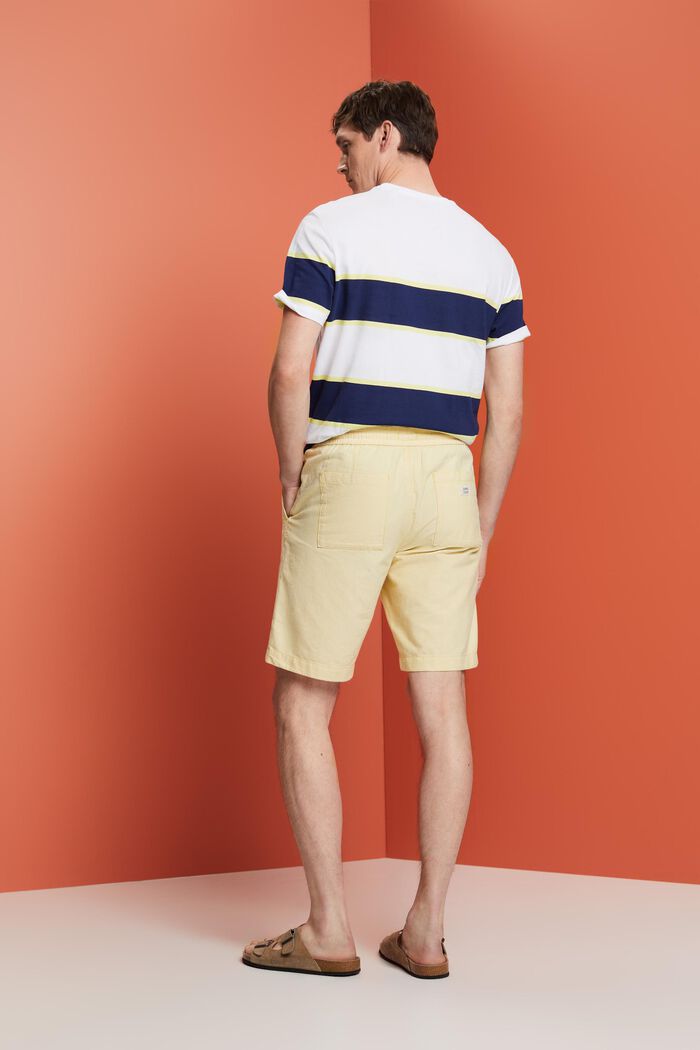 Pull on-shorts i twill, 100 % bomuld, DUSTY YELLOW, detail image number 3