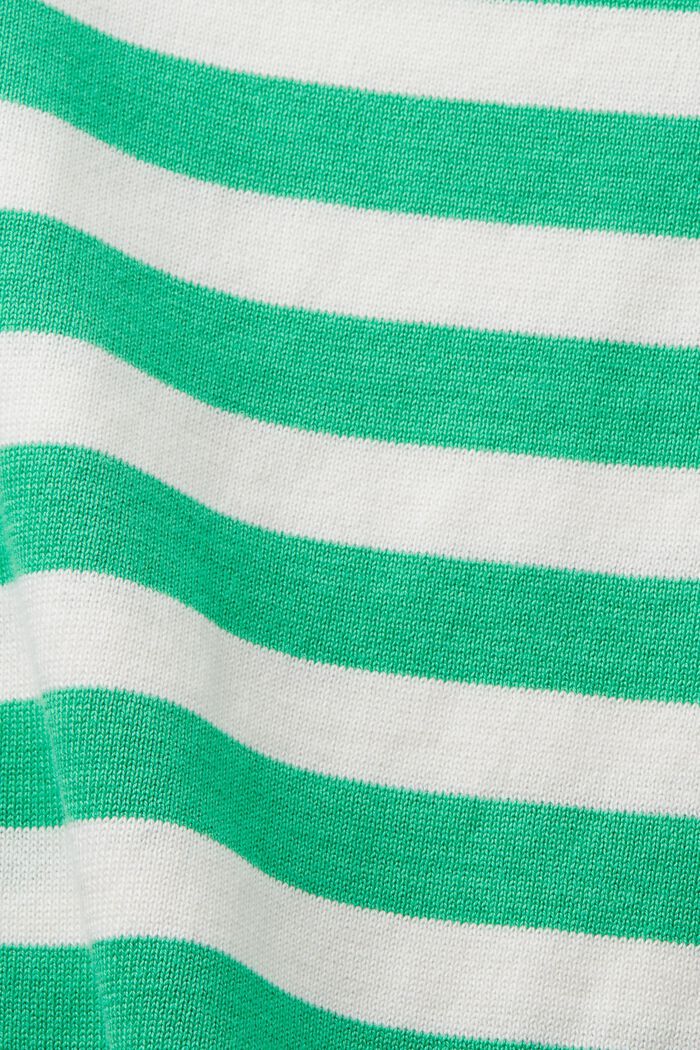 Stribet sweatshirt i bomuld med bådudskæring, GREEN, detail image number 6