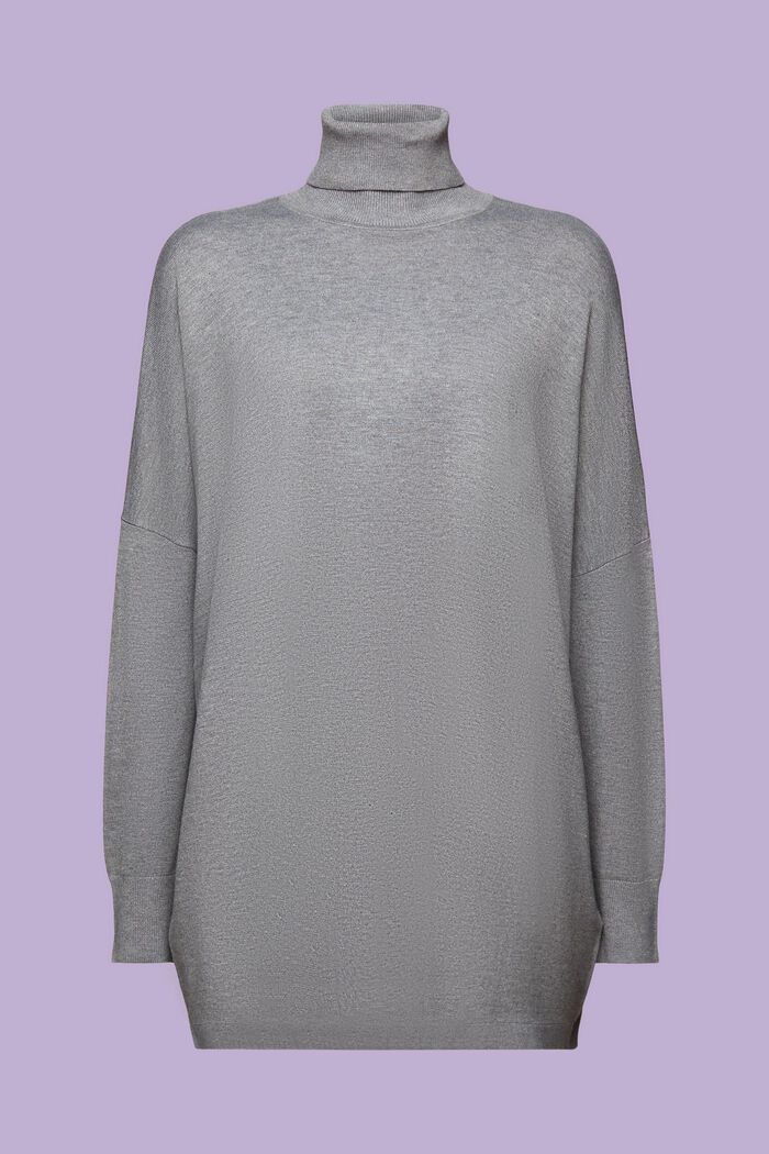 Rullekravesweater med flagermusærmer, MEDIUM GREY, detail image number 7