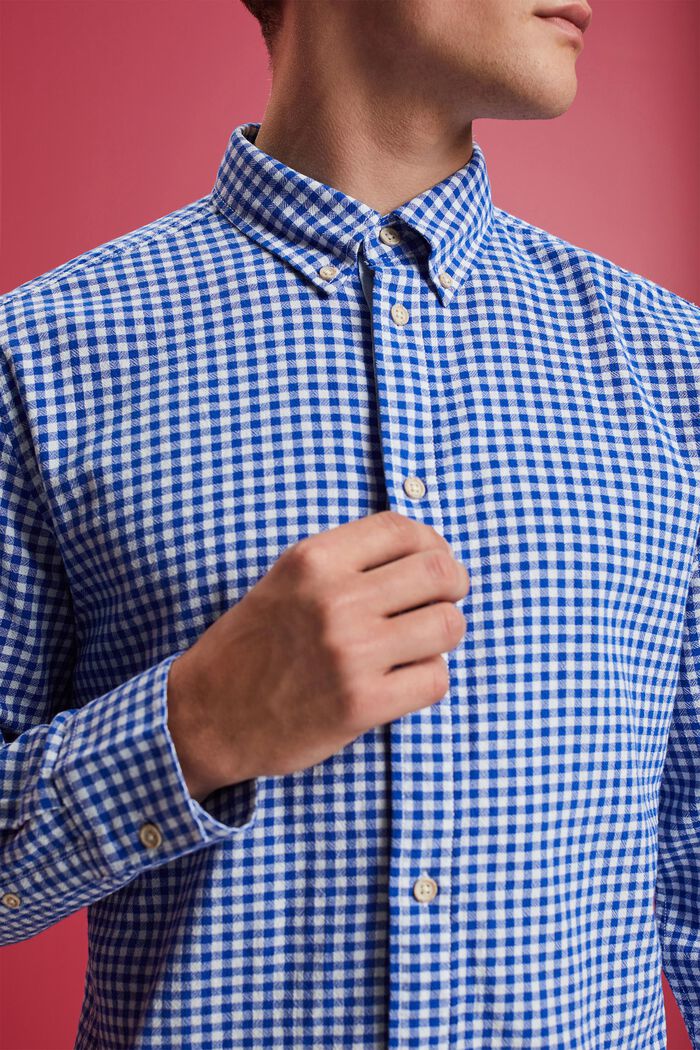 Button down-skjorte med vichytern, 100 % bomuld, INK, detail image number 2