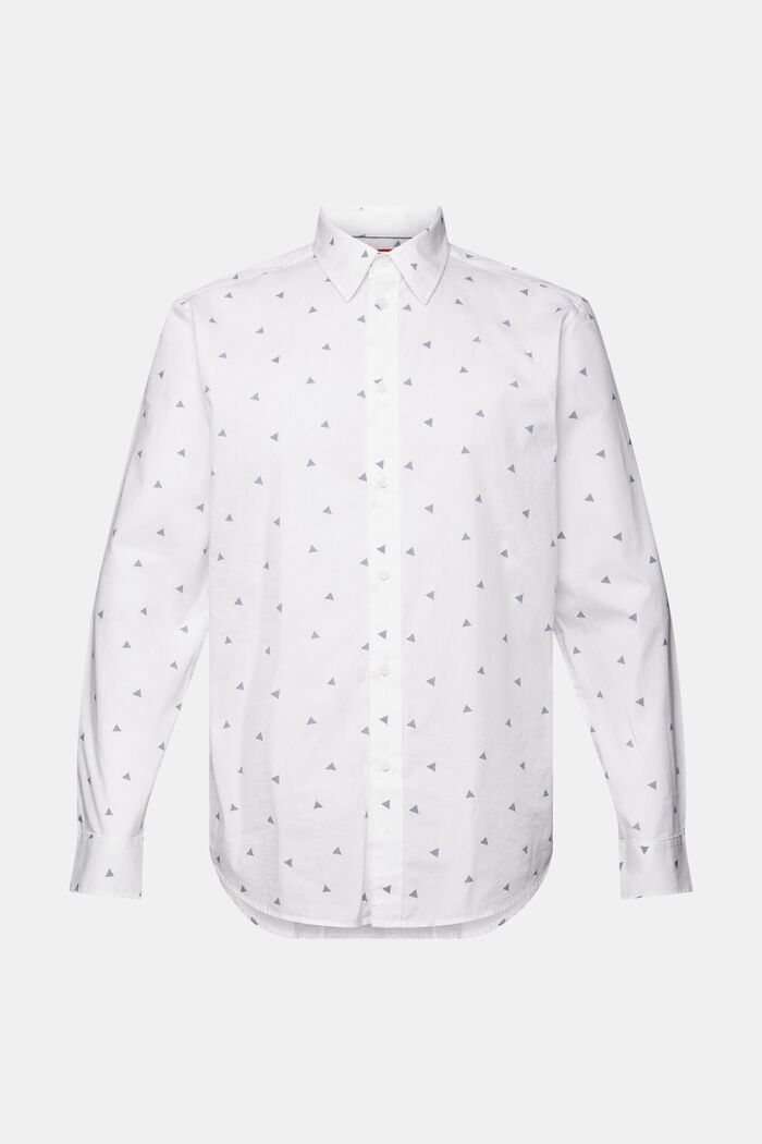 Mønstret skjorte, 100 % bomuld, NEW WHITE, detail image number 5