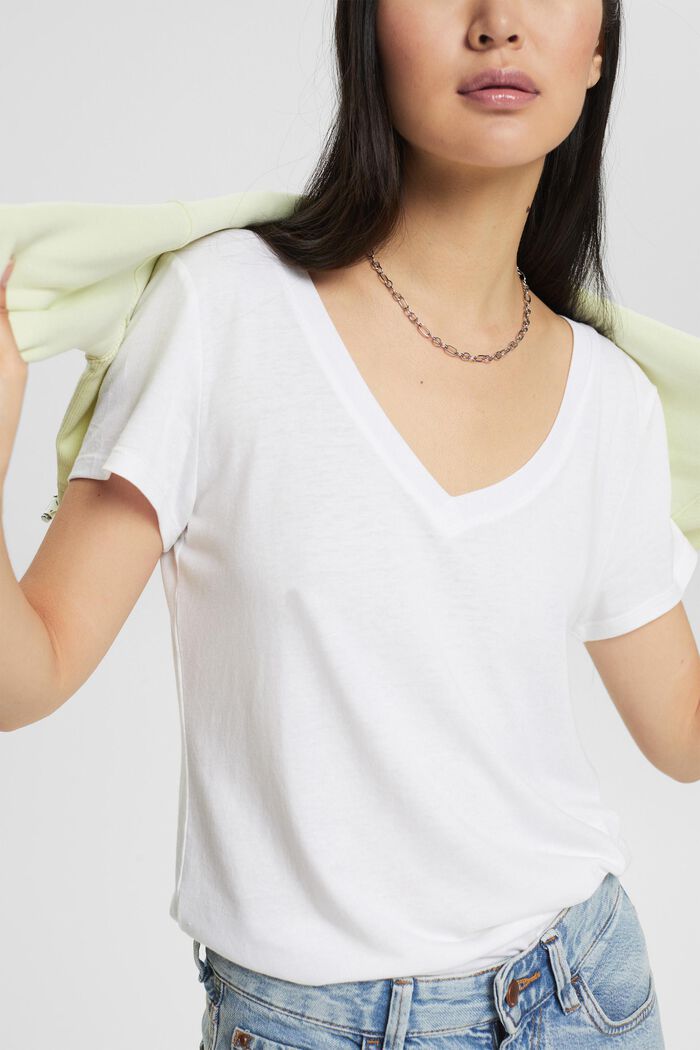 Pakke med 2 T-shirts i økologisk bomuldsblanding, WHITE, detail image number 3
