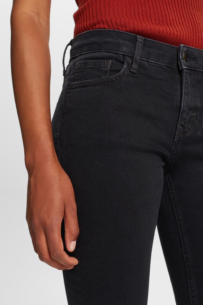Genanvendt: skinny jeans med mellemhøj talje, BLACK DARK WASHED, detail image number 2