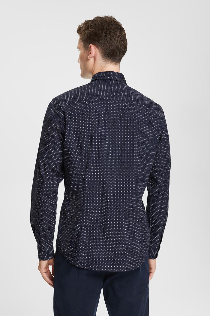 Skjorte med mønster, i bæredygtig bomuld, NAVY, detail image number 3