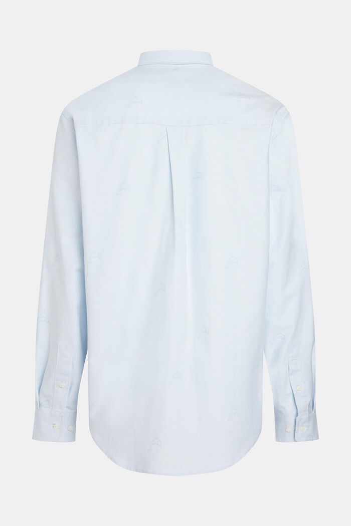 Oxfordskjorte i relaxed fit med alloverprint, LIGHT BLUE, detail image number 4