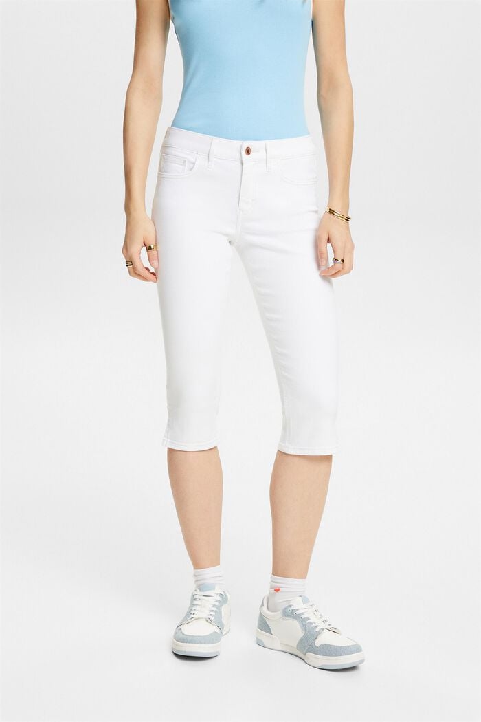 Mellemlange capri-jeans, WHITE, detail image number 0