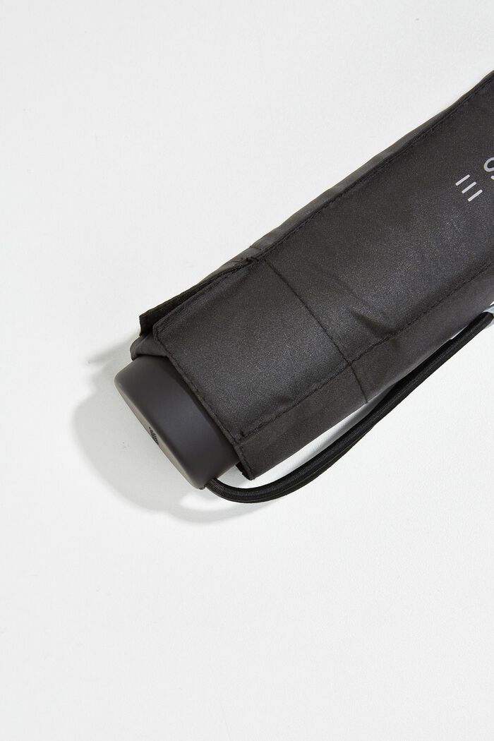 Ensfarvet mini-lommeparaply, BLACK, detail image number 1
