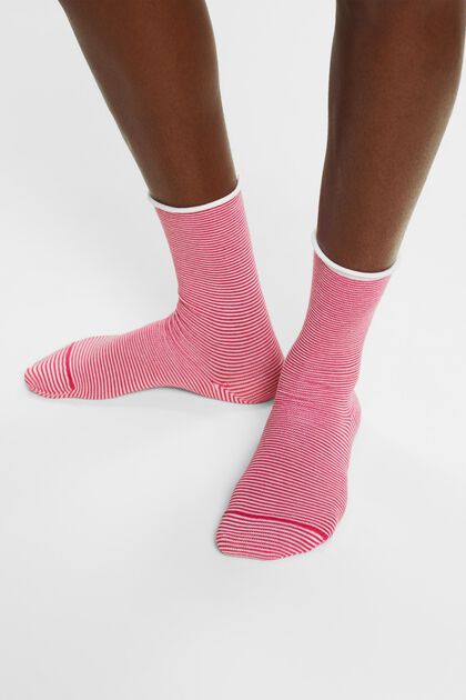 Stribede sokker med rullekant, økologisk bomuld