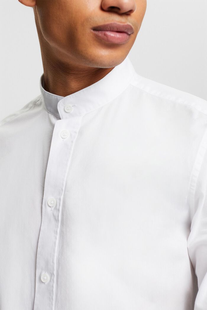 Skjorte med standkrave, WHITE, detail image number 3