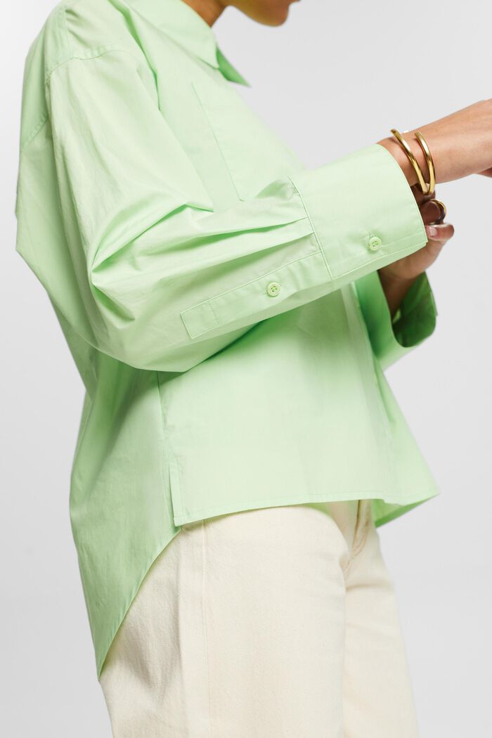 Button up-skjorte i bomuldspoplin, LIGHT GREEN, detail image number 2