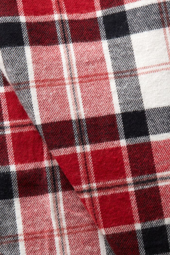 Ternet pyjamassæt i flonel, NEW RED, detail image number 4