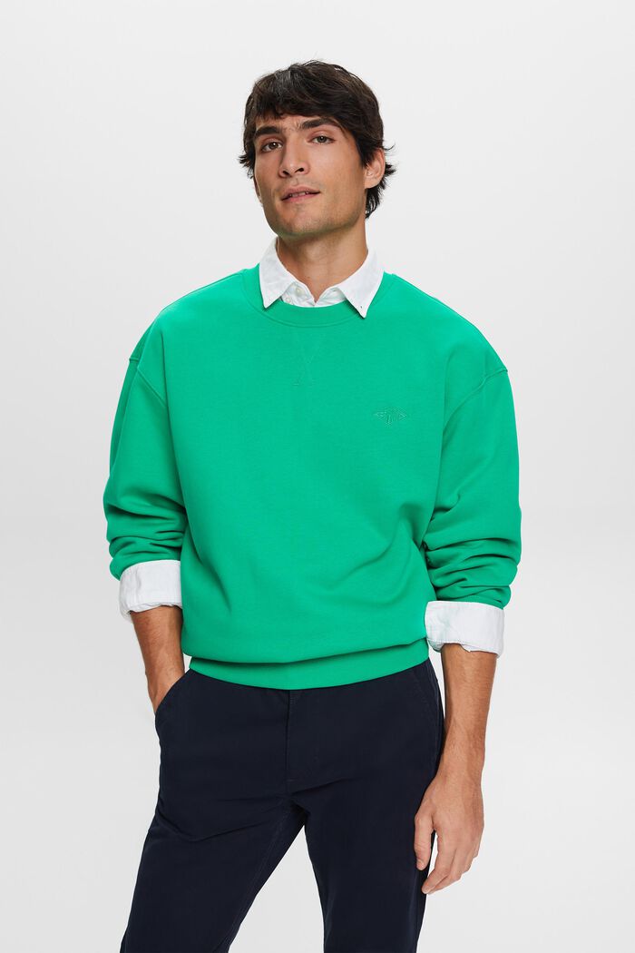 Sweatshirt med syet logo, GREEN, detail image number 0