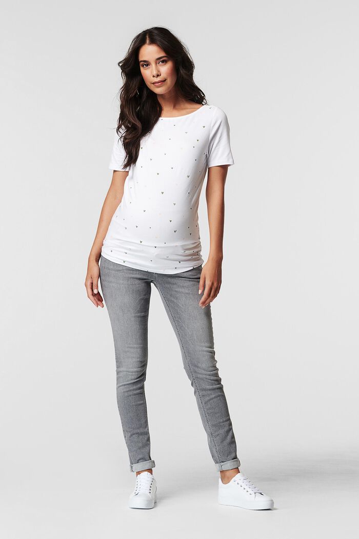 T-shirt med print, økobomuld, BRIGHT WHITE, detail image number 0