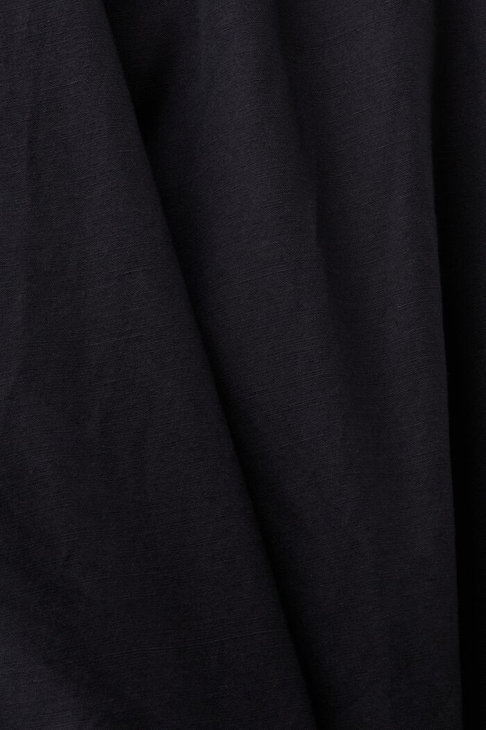 Korte culottebukser i hør-bomuld, BLACK, detail image number 6
