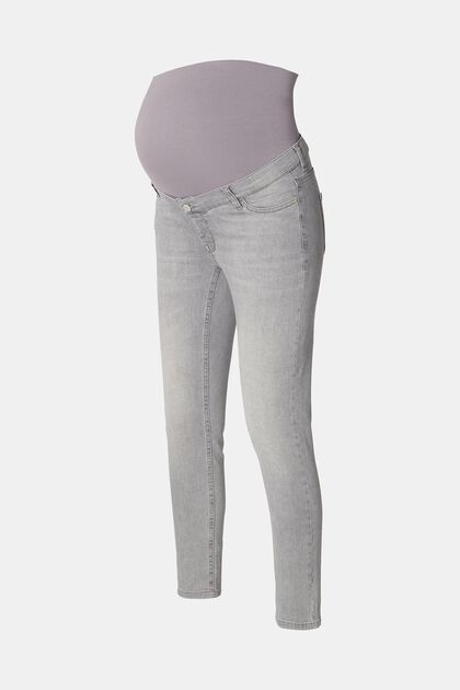 Jeans i skinny fit med høj støttelinning, GREY DENIM, overview
