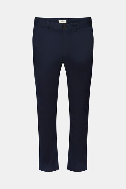 Stretch-chinos i bomuld, NAVY, overview