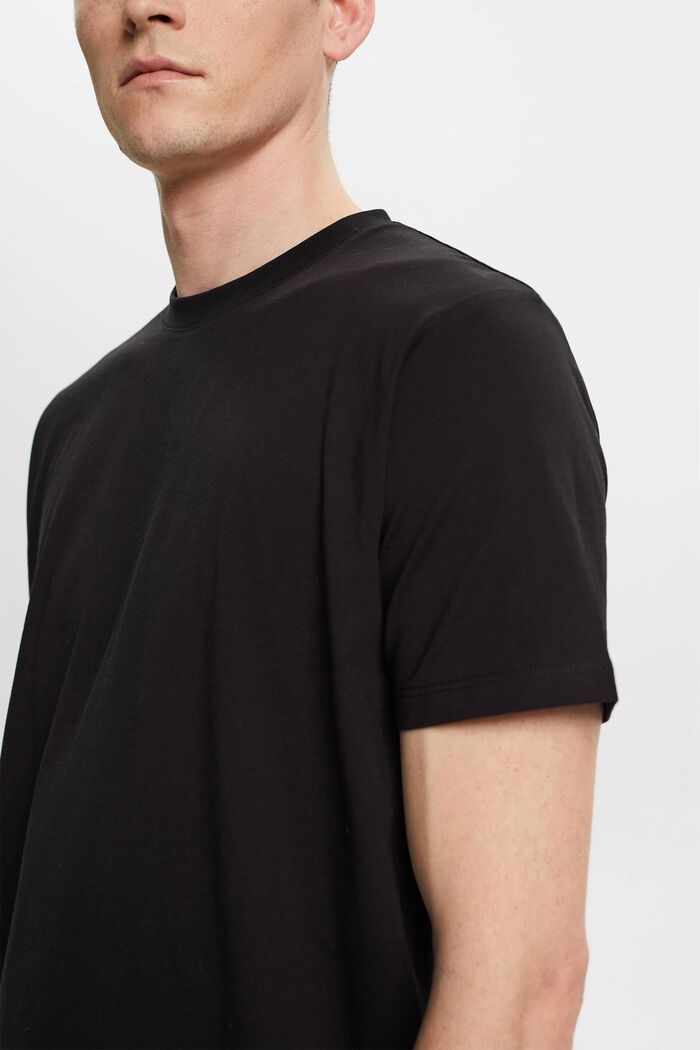 Jersey-T-shirt med rund hals, BLACK, detail image number 2