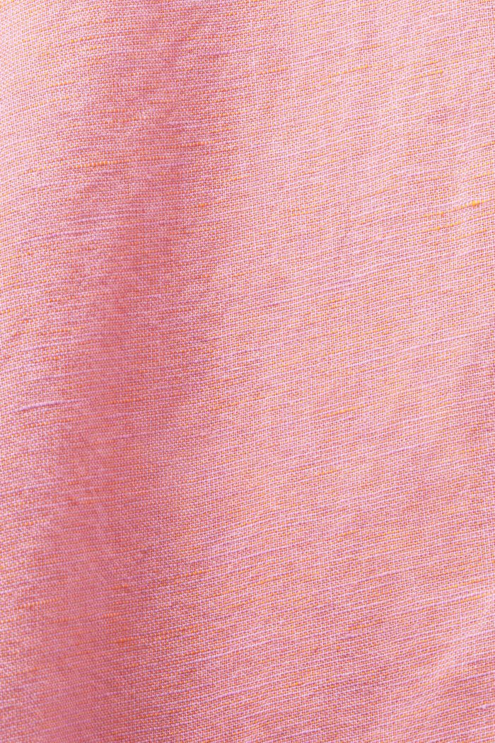 Skjortebluse i bomuld og hør, RED ORANGE, detail image number 4