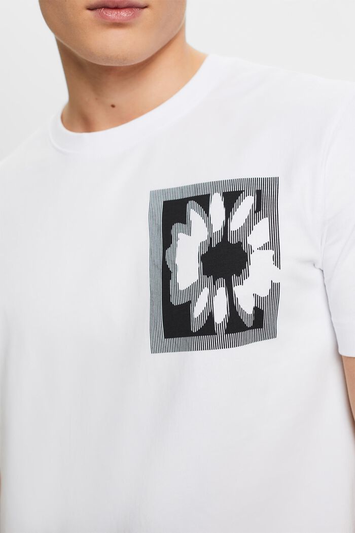T-shirt med logo og blomsterprint, WHITE, detail image number 2