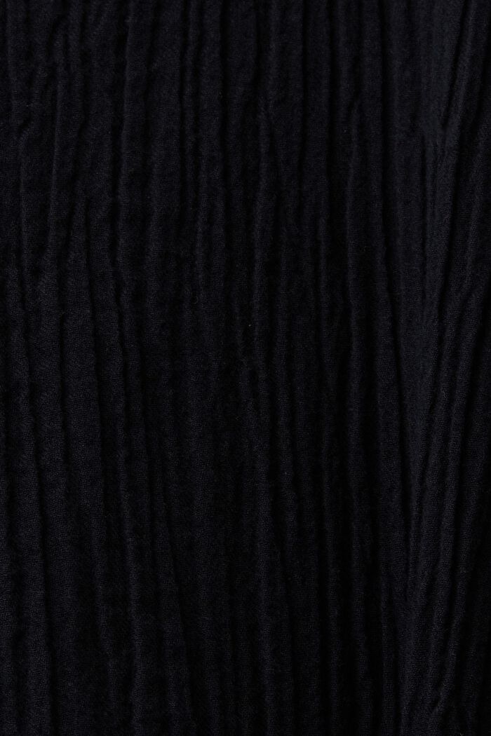 Krøllet midikjole med bælte, BLACK, detail image number 6