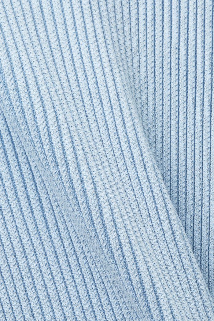 Poloskjorte i ribstrik, PASTEL BLUE, detail image number 6