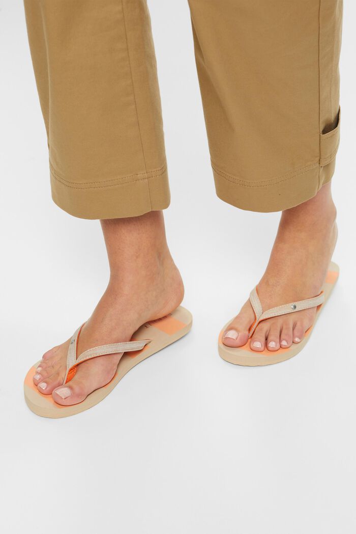 Flip flop-sandaler med tekstilremme, ORANGE, detail image number 1