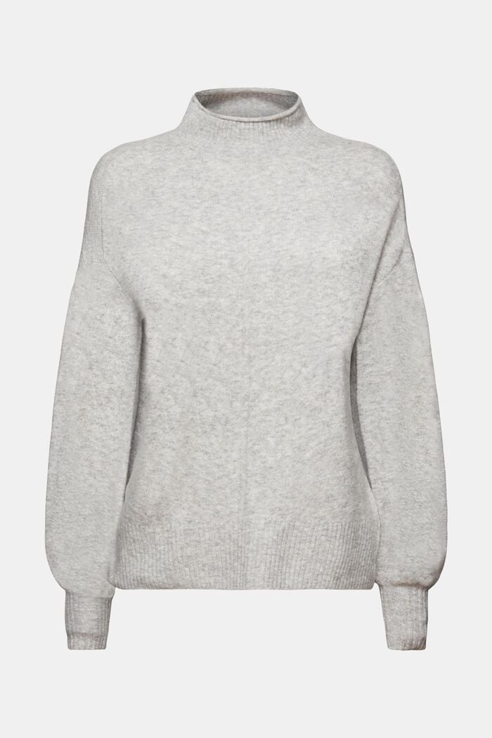 Sweater med høj hals, LIGHT GREY, detail image number 6