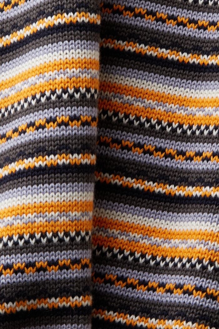 Jacquard-sweater i bomuld med høj hals, DARK GREY, detail image number 5