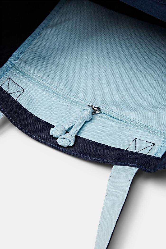 Shoppingtaske i canvas med logo, NAVY, detail image number 3