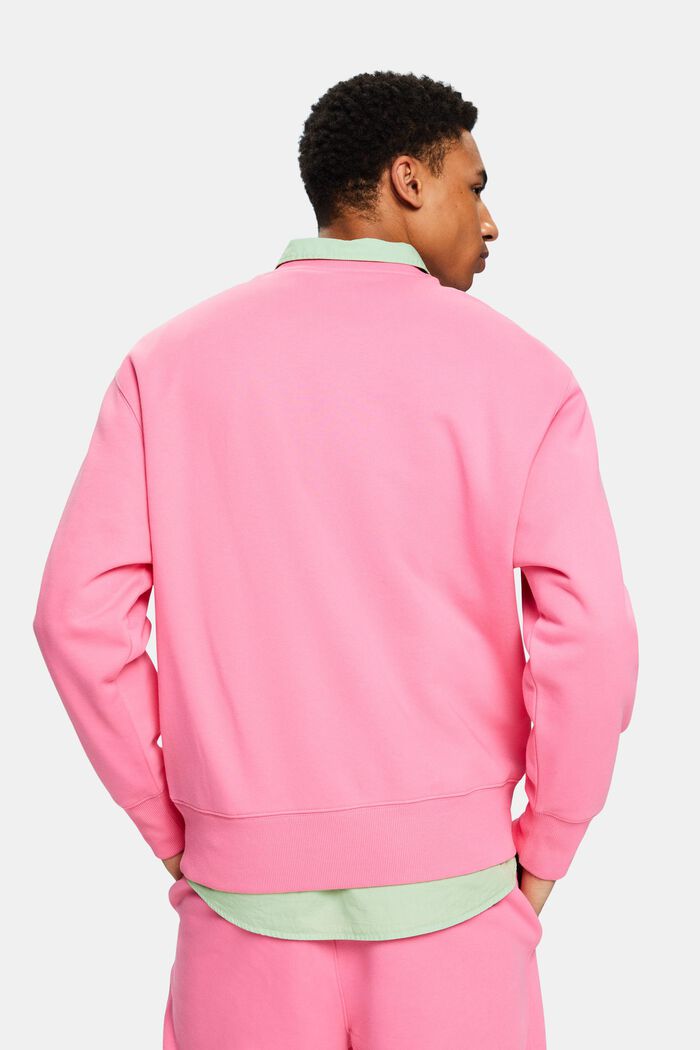 Unisex sweatshirt i bomuldsfleece med logo, PINK FUCHSIA, detail image number 2