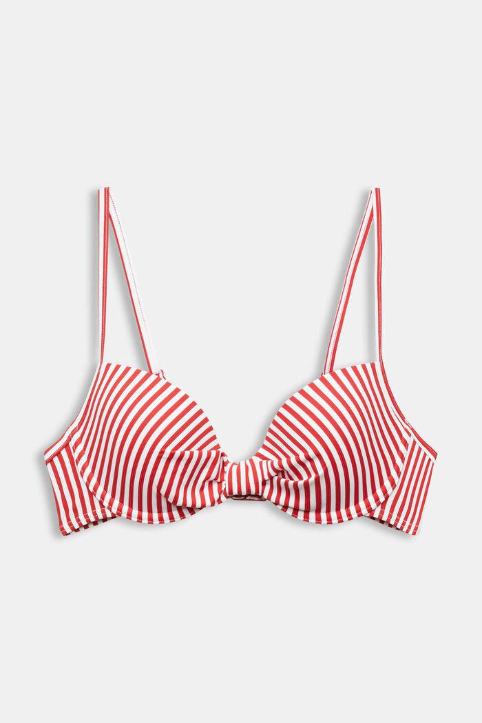 Stribet bøjle-bikinitop med polstring, DARK RED, detail image number 4