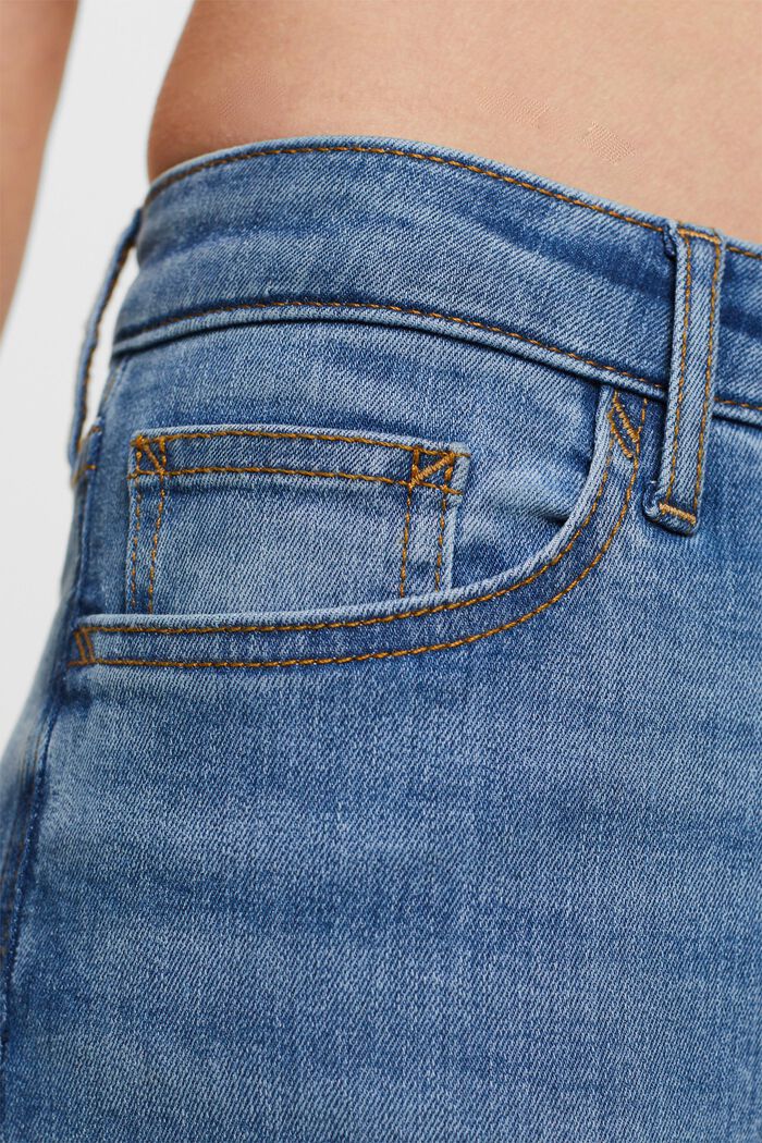 Capri-jeans med mellemhøj talje, BLUE LIGHT WASHED, detail image number 4