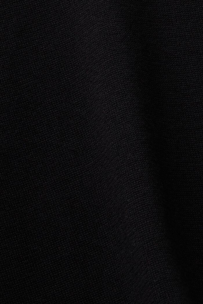 Kortærmet sweater med rund hals, BLACK, detail image number 5