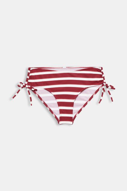 Stribede bikinitrusser med mellemhøj talje, DARK RED, overview