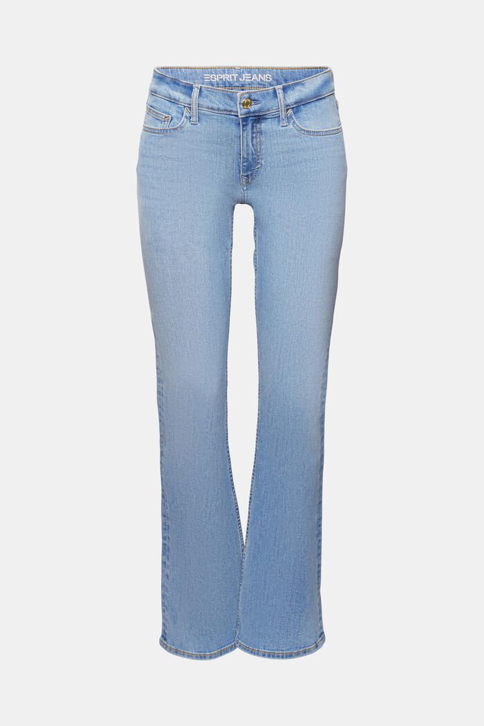 Bootcut-jeans med mellemhøj talje, BLUE LIGHT WASHED, detail image number 7