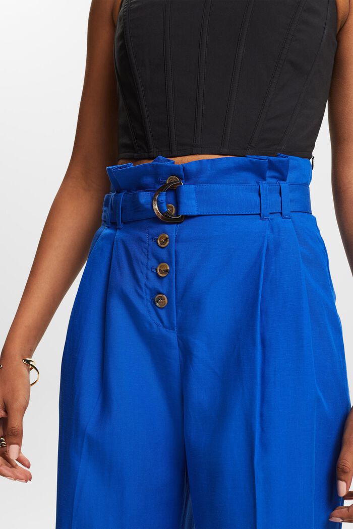 Mix og Match cropped culottebukser med høj talje, BRIGHT BLUE, detail image number 4
