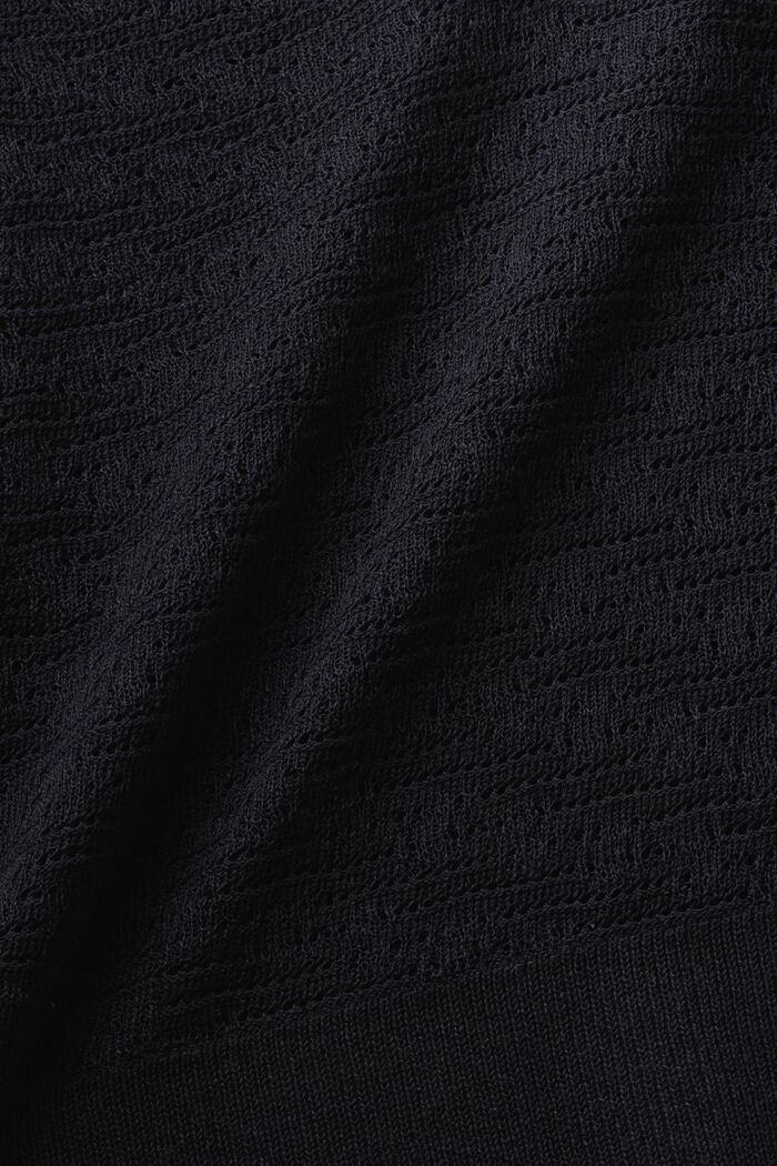 Sweater i pointelle med v-hals, BLACK, detail image number 4